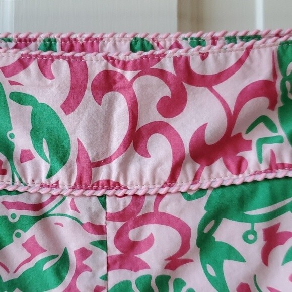 LL BEAN LOBSTER PINK GREEN COTTON SKIRT SIZE 8 PREPPY BRIGHT SUMMER BEACHY - Picture 3 of 9